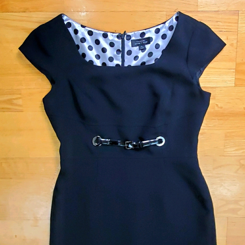 Tahari Black midi Dress